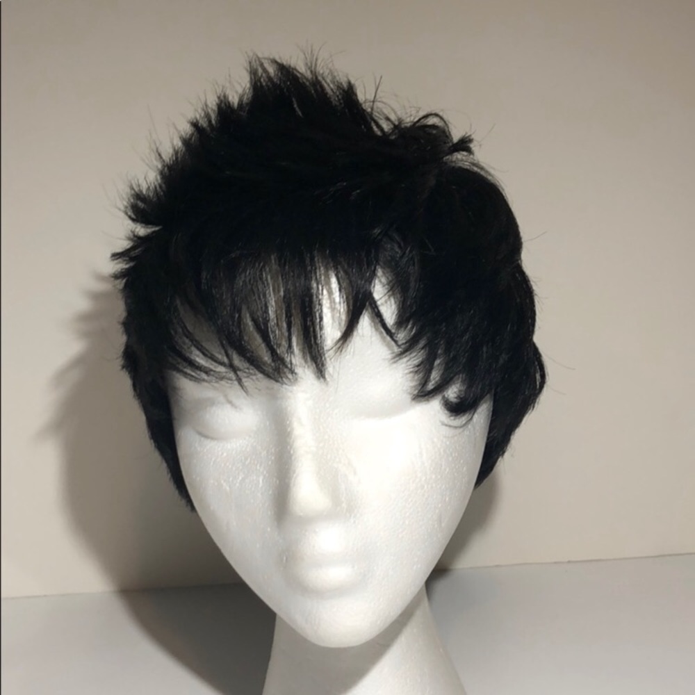 Black, pixie cut wig